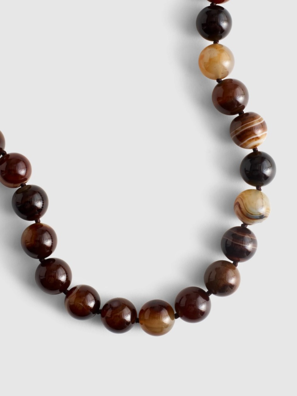 Madewell Semiprecious Stones Chunky Brown Beaded Necklace - Picture 2 of 5